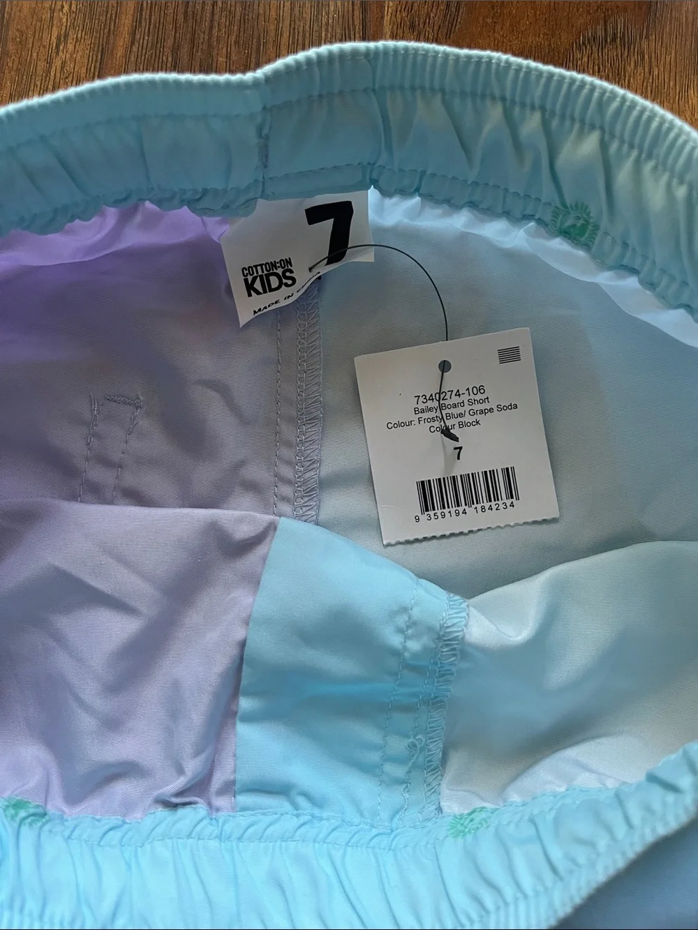 Cotton On Kids Two-Tone Purple & Light Blue Swim Trunks
